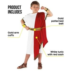 Morph Red‎ Roman Toga Costume for Kids Greek Outfit Halloween Cosplay